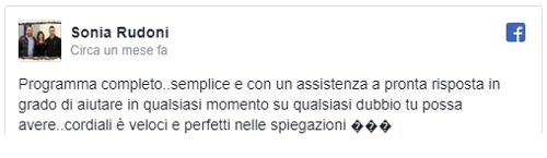  Programma completo e semplice, assistenza pronta a pronta risposta. Cordiali, perfetti e veloci. - Rudoni